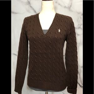 Ralph Lauren Sport - V Neck Cable Knit Sweater